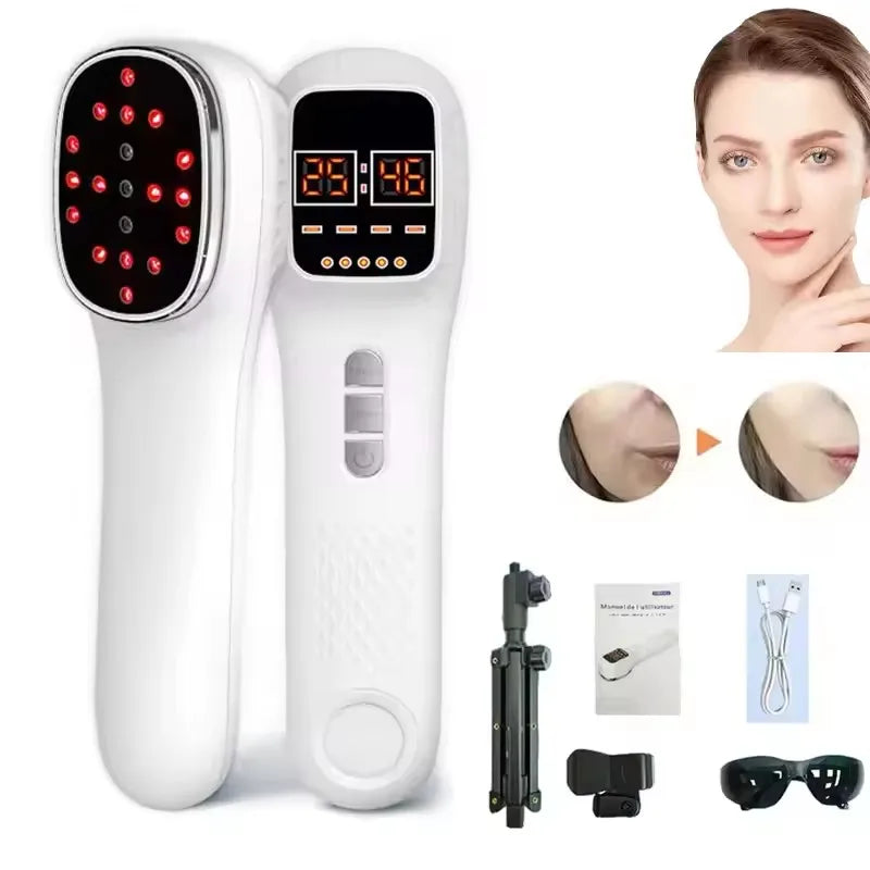 Red Light Therapy For Face Skin Tightening Machine For Anti Aging Wrinkle Removal Face Lift LED Light Therapy Facial Massager