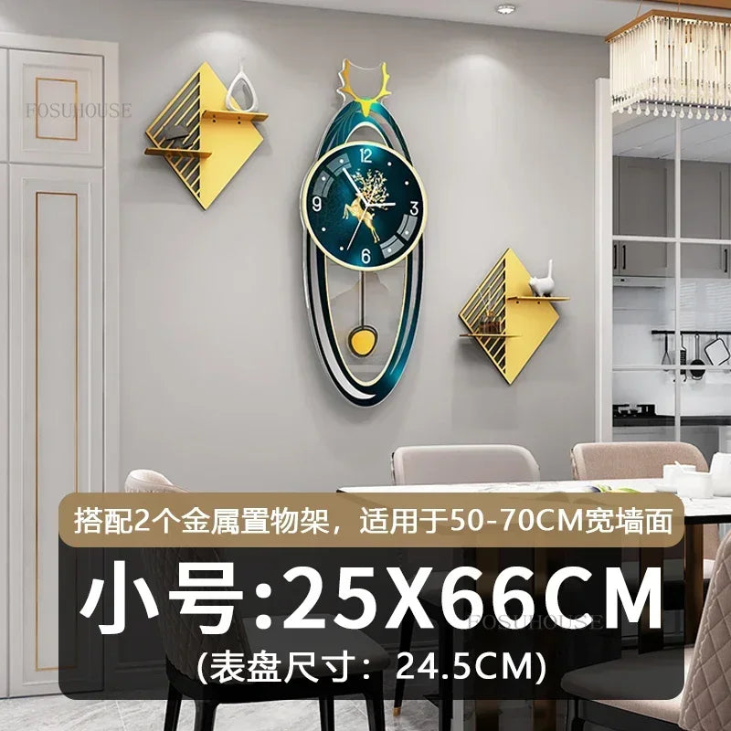 Light Luxury Wall Clocks Creative Home Decor Nordic Simple Living Room Home Wall Clock Luxury Designer Smart Models with Lights