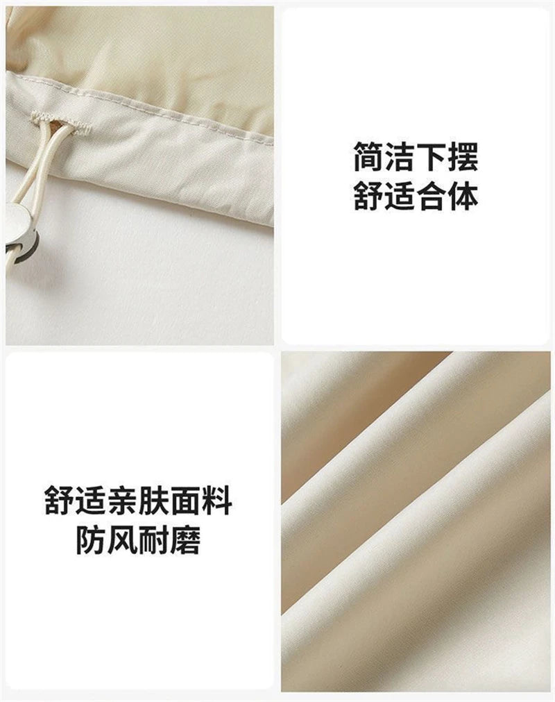 2026 Autumn Women's Coat Hooded Jacket Long Sleeve Zipper Pockets Casual Windbreaker Basic Jackets Outerwear Splicing Hooded E25