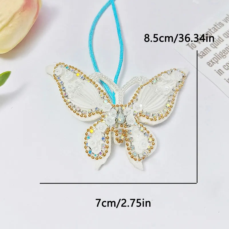 3D Handmade Rhinestone Beads Bag Charm, Crystal Lanyard Patches Keychains, Hanging Rope Patches, Backpack Pendants Decor