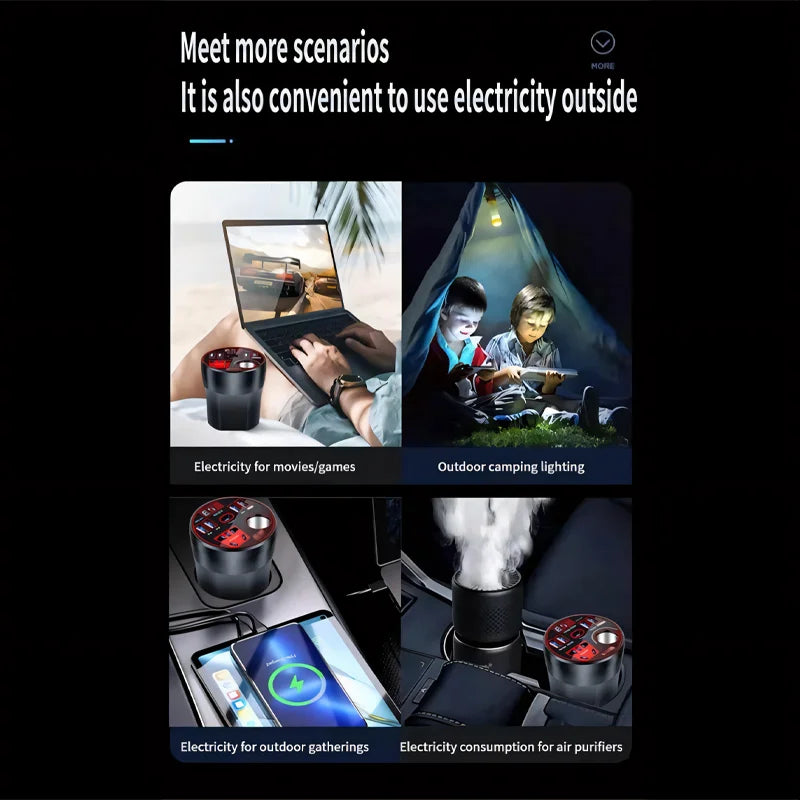Car Power Inverter 12V / 24V to 220V Multi-Functional Power Converter LED Display Multi-Functional Car Socket Fast Charger