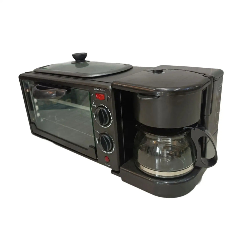 3 in 1 Breakfast Machine Non Stick Griddle Toasters Oven Portable with Coffee Machine Toasters Oven for Sandwich Egg Sausages