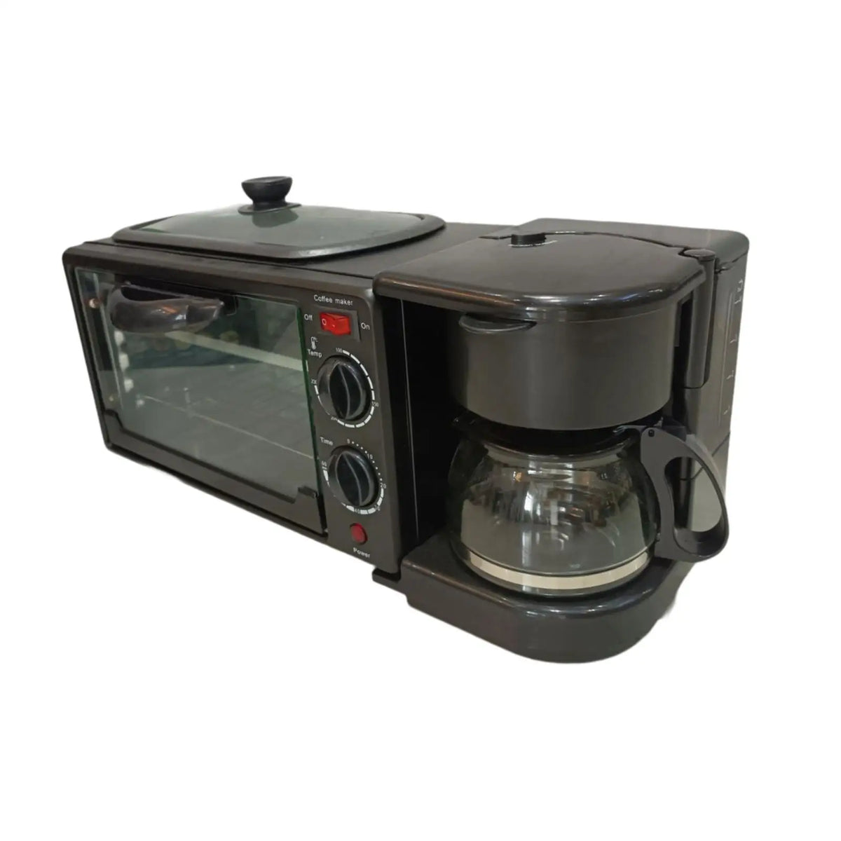 3 in 1 Breakfast Machine Non Stick Griddle Toasters Oven Portable with Coffee Machine Toasters Oven for Sandwich Egg Sausages
