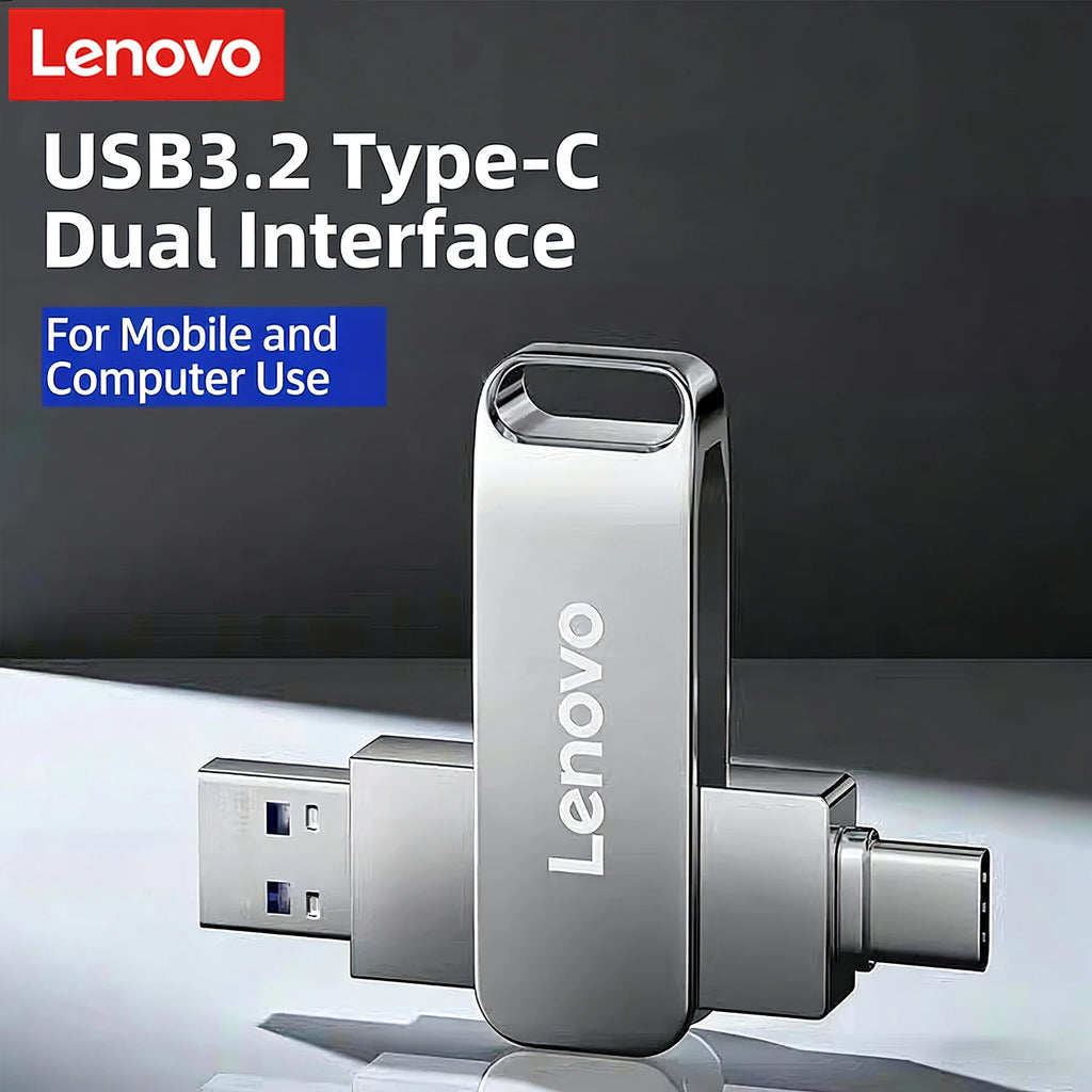 Lenovo OTG Pen Drive 1TB High Speed USB 3.2 Flash Drives Metal Type-C Pendrive 512GB Waterproof Stick For Phone Computer