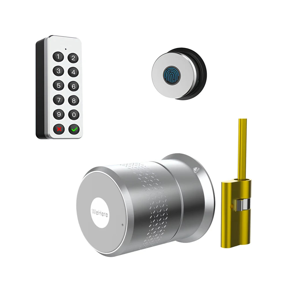 Wehere M521 Smart Door Lock Fingerprint Cylinder Bluetooth for Door 50-100mm Thickess Support TUYA TTlock Multiple Option