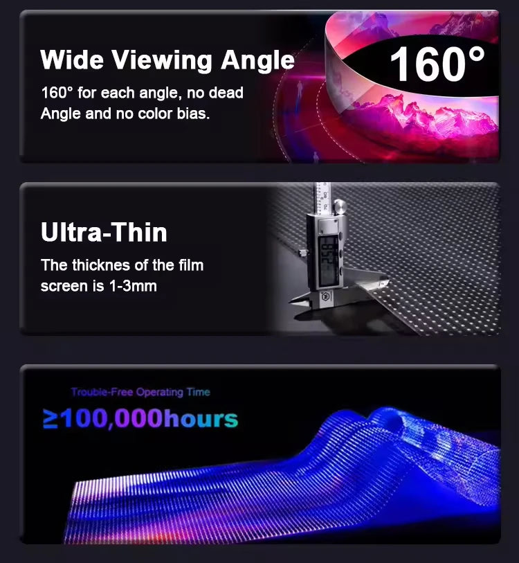 High - Definition LED Screen Wall Transparent LED P6 Interactive Transparent LED Display Flexible 3D Media Advertising Screen