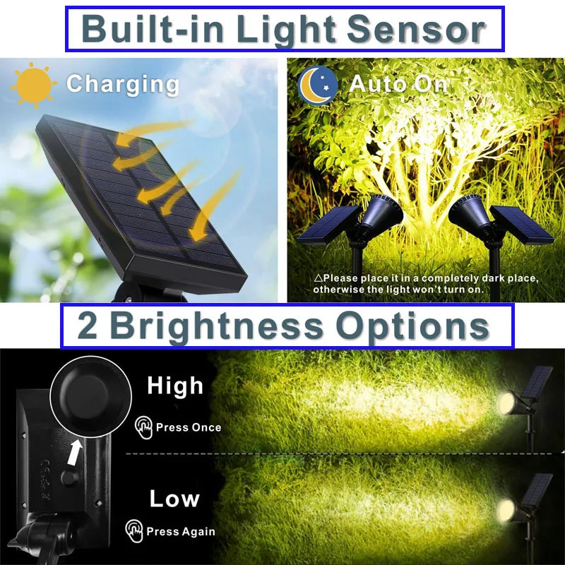 Outdoor Solar Lights Home Garden Patio Walkway Lawn Waterproof 7Led Solar Lamp Spotlight Decoration Energy Yard Lantern Lighting