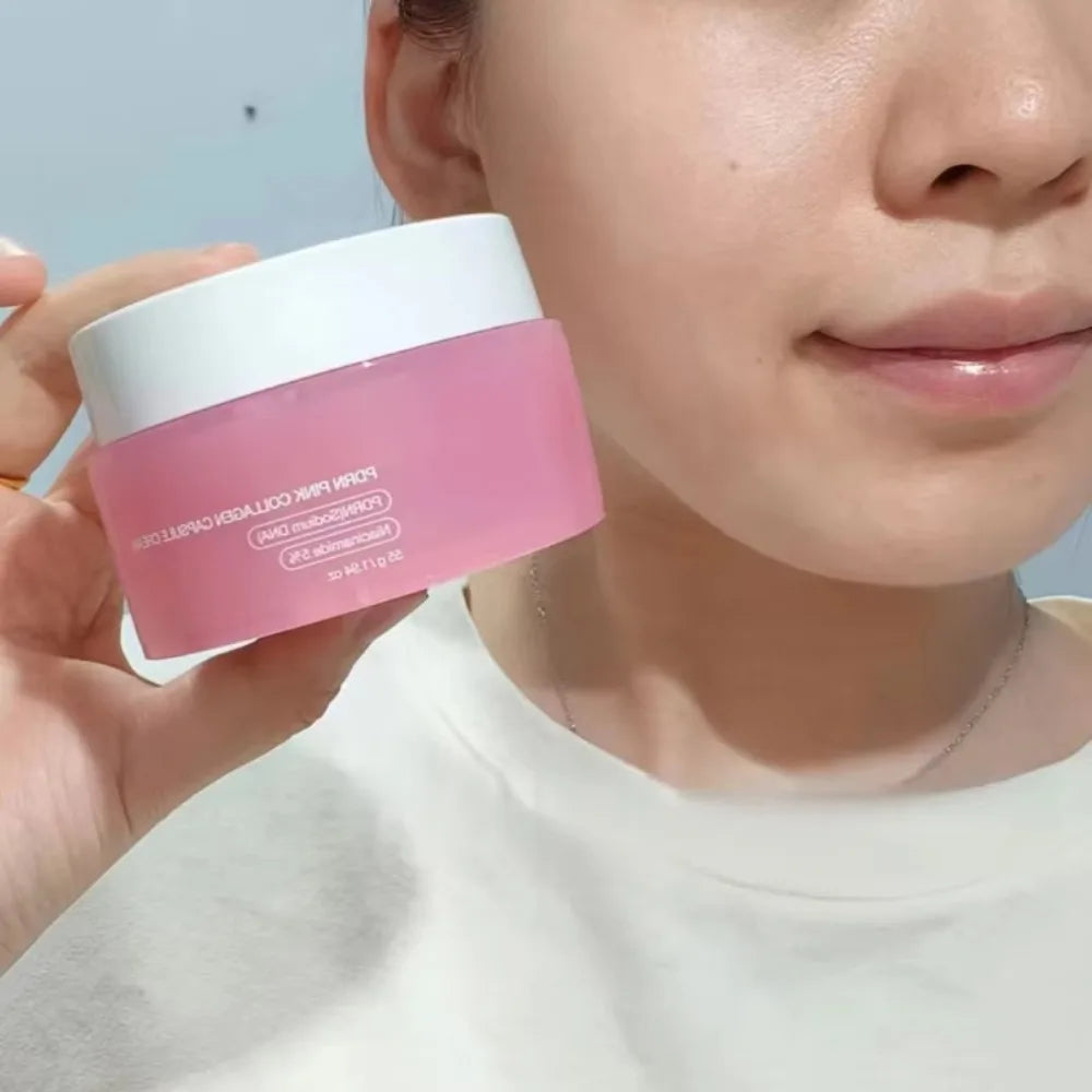 Korean Skincare 55g PDRN Pink Collagen Capsule Cream 5% Niacinamide Hydrolyzed Collagen Hydrating Glow Elasticity Care