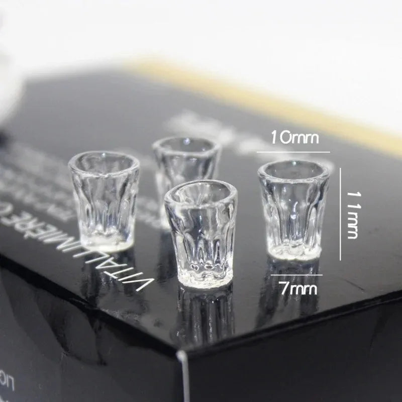 4pcs 1/12 DOLLHOUSE Dollhouse Accessories Miniature Cup Models Toy Simulation Transparent Water Cups