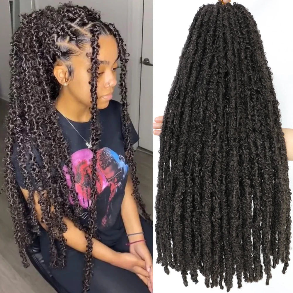 Butterfly Faux Locs Crochet Hair Super Long Prelooped Distressed Locs Soft Locs Crochet Hair For Black Women Crochet Braids Hair