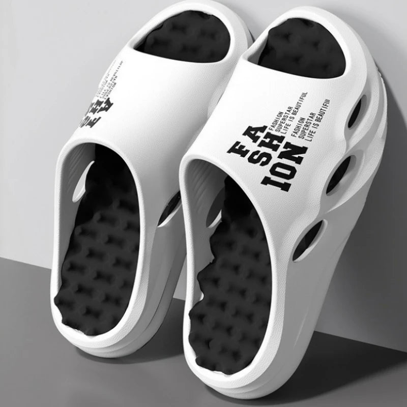 Men's Slippers Fashion Massage Slippers Summer Indoor Platform Slippers Soft Sole Beach Flip Flops Non-Slip Outdoor Men Sandals
