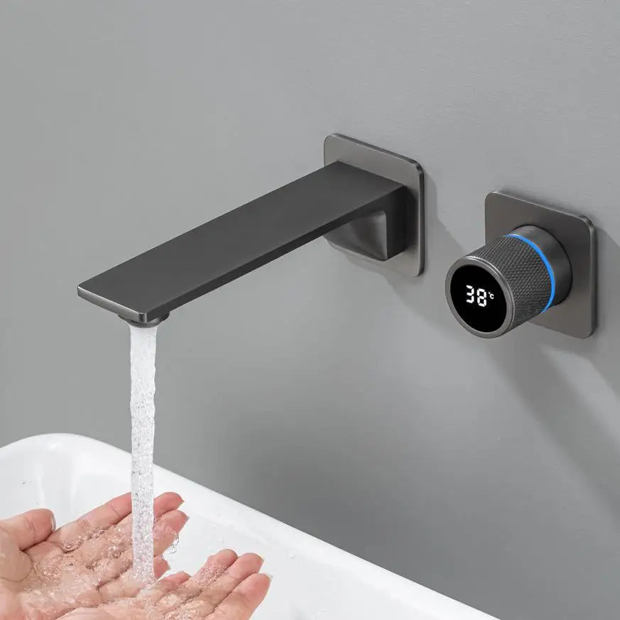 Brass Basin Faucet Basin Sink Faucet Bathroom Faucet Washbasin Faucet Torneira Faucet For Washing Wall Mount Digital Display