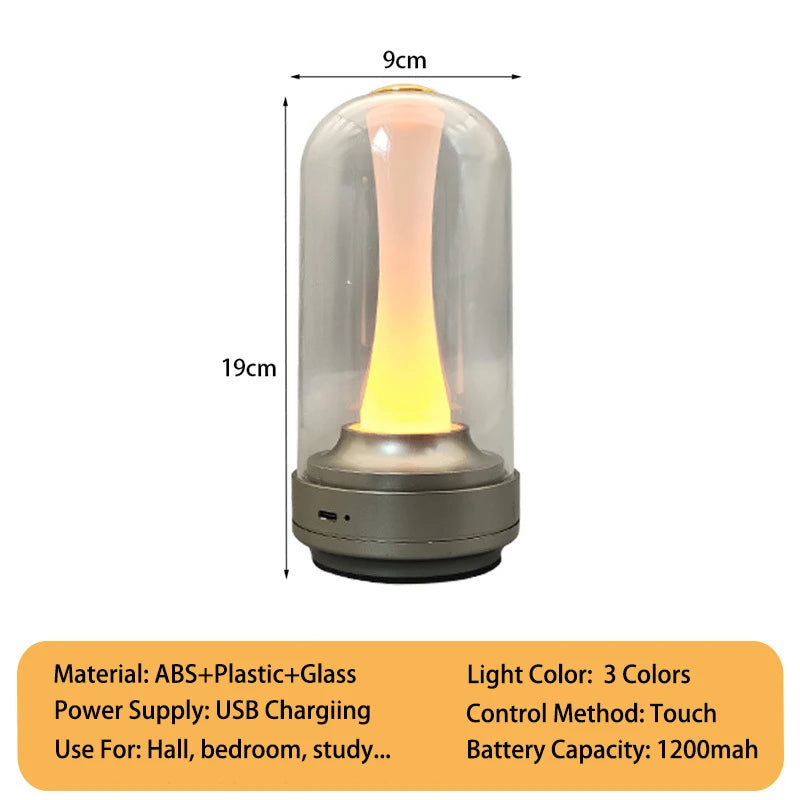 GGbingo Night Light Dimmable Night Lamp LED Rechargeable Light Touch Glass Lampshade Mood Light for Home Bedside Coffee Shop