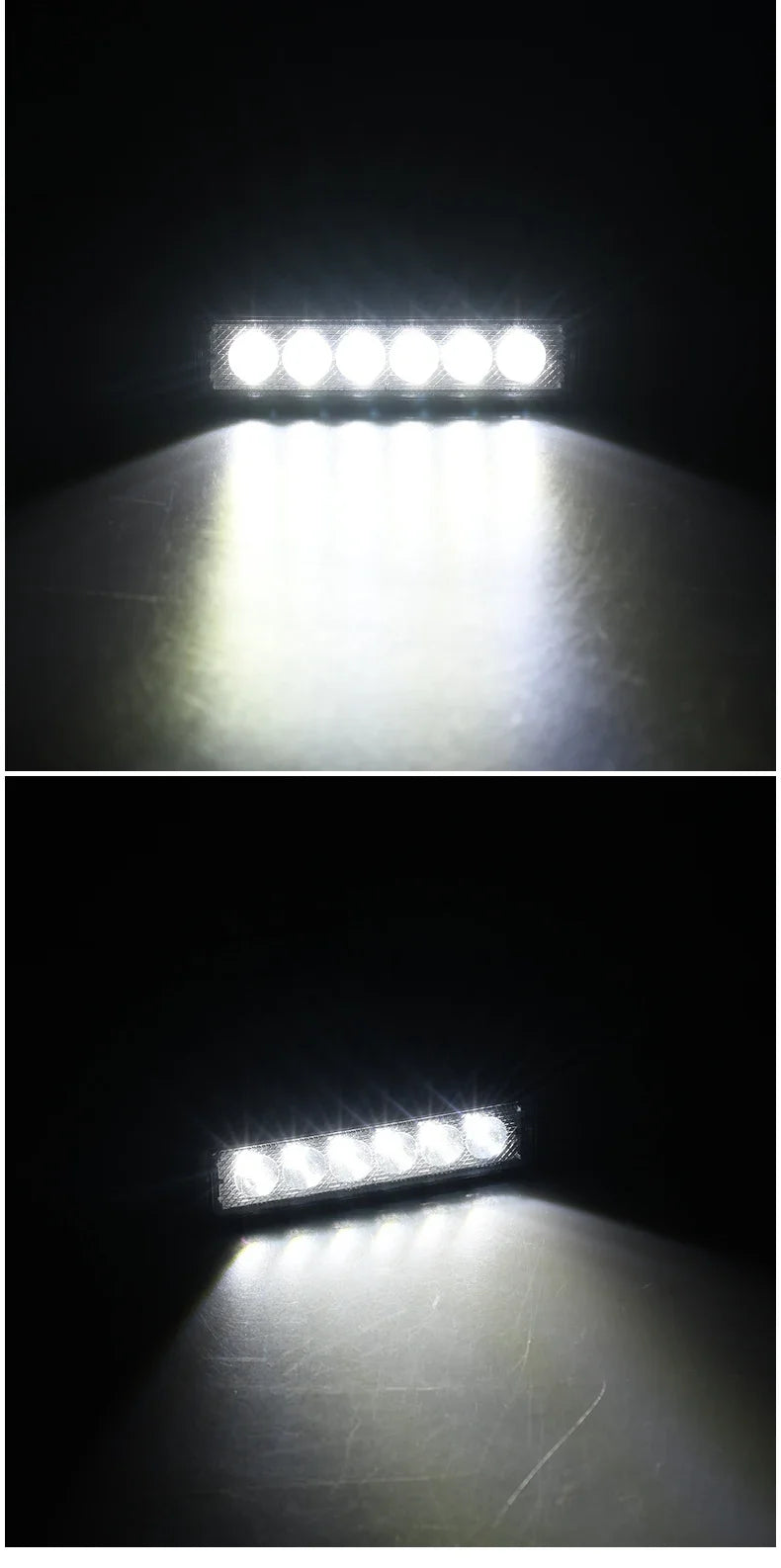 18w 6 LED Car Work Light High Bright Spotlight Universal Offroad Automobile Truck Driving Fog Headlights DRL Driving Lamp 12V