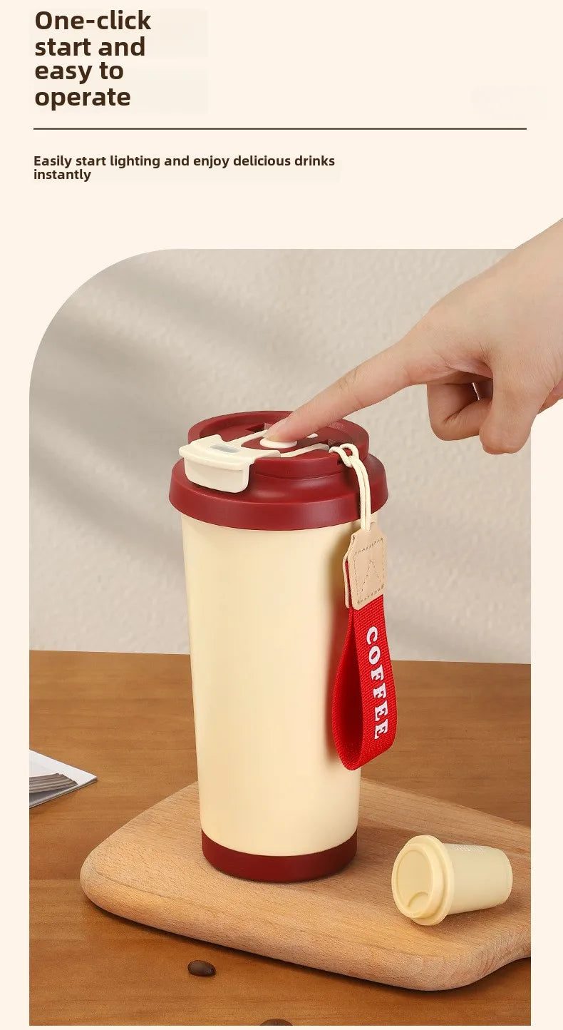 500ml Stainless Steel Coffee Milk Leak Proof Stir Cup Outdoor Office Business Portable Type-C Charge Automatic Self Stirring Mug