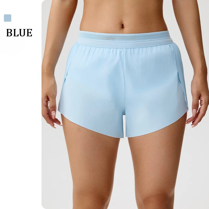Breathable Fitness Shorts Women's Summer Cooling Tennis Yoga Pants Hidden Pocket Quick-drying Sports Fitness Shorts