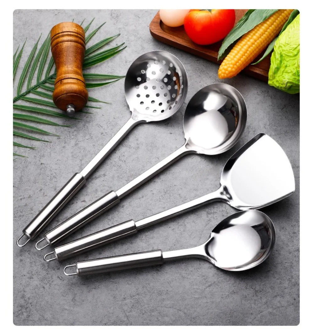 Durable Stainless Steel Wok Spatula Long Handle Kitchen Gadgets Kitchen Cooking Utensil Set Slotted Turner Cooking Tools