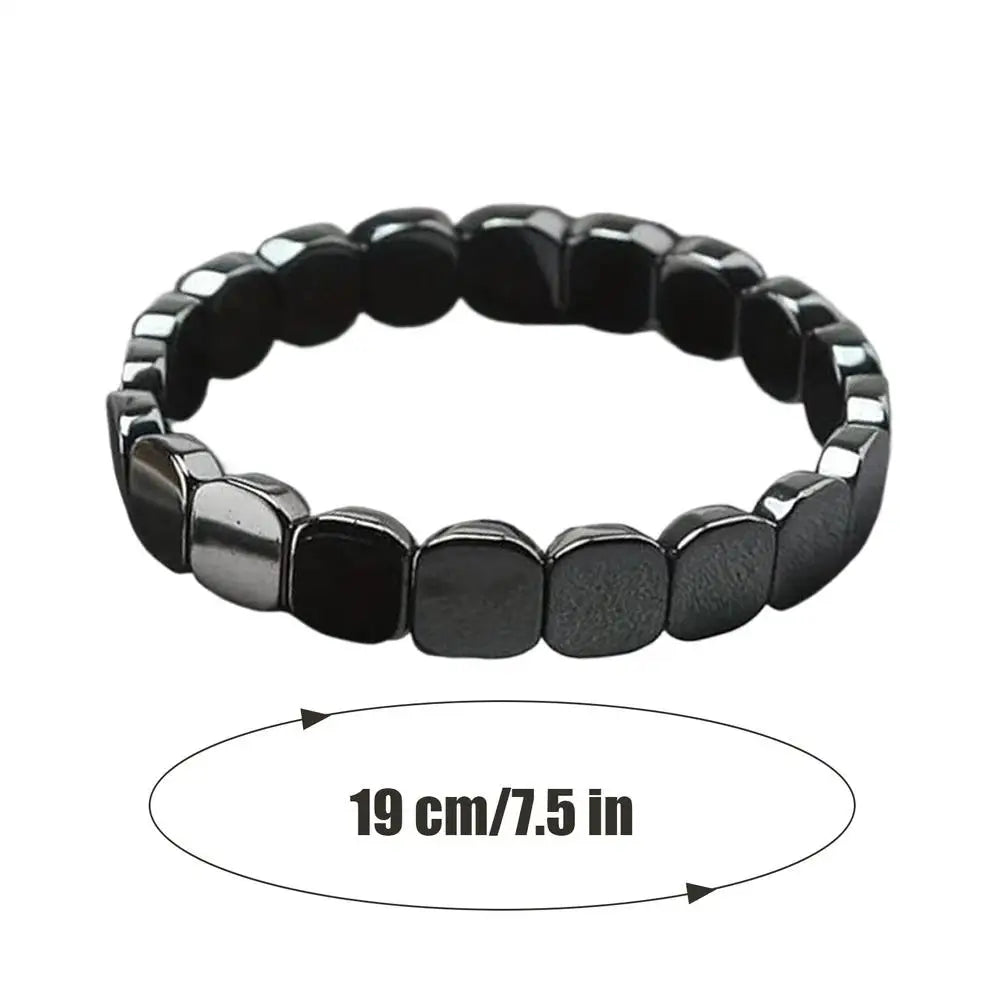 Black Natural HematiteBracelet For Men Reclaim Jewellery Wrist HematiteStone Beaded Healing Bracelet Edge Confidence For Men