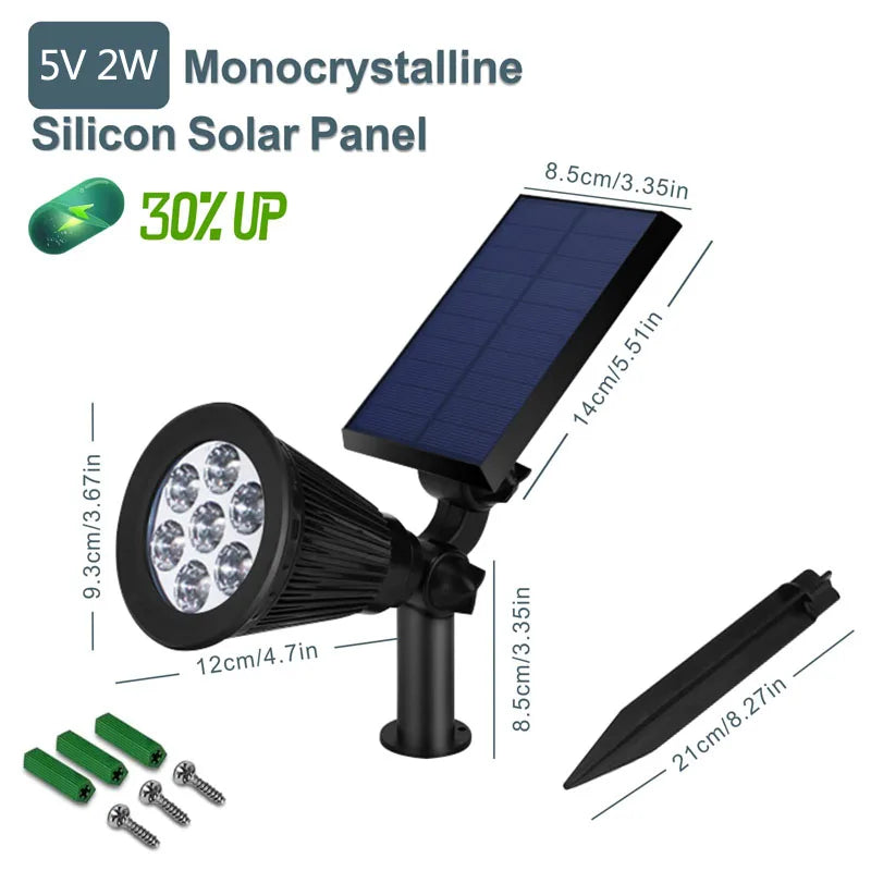 Outdoor Solar Lights Home Garden Patio Walkway Lawn Waterproof 7Led Solar Lamp Spotlight Decoration Energy Yard Lantern Lighting