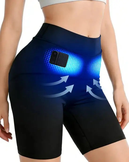 EMS Workout Shorts Electric Muscle Stimulator Yoga & Fitness Pants for Glutes Abdomen Pelvic Floor Training Body Sculpting Wear