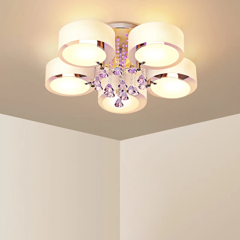 Voltsify LED Crystal Ceiling Light Chandelier Lamp, 5/7 Head