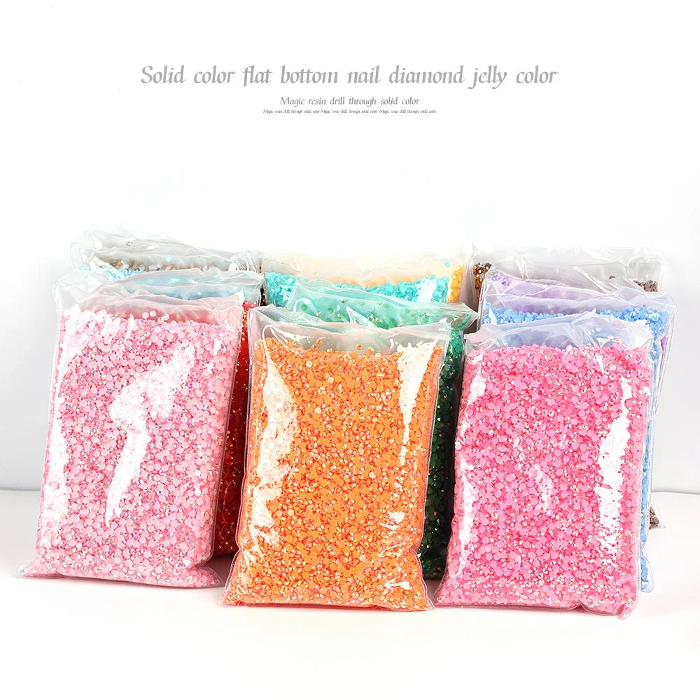 Yellow Series Flat Back Resin Rhinestone 3MM 4MM 5MM Non Hot Fix Jelly Rhinestones Stones For Craft DIY Tumblers Shoe Decoration