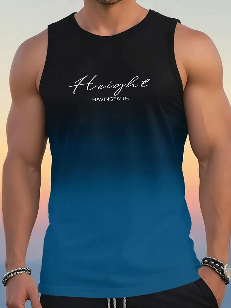 Summer Exercise Fitness Men's Tank Top Daily Street Men's Fashion Tank Top Outdoor Sports Loose Comfortable Men's Sleeveless Tee