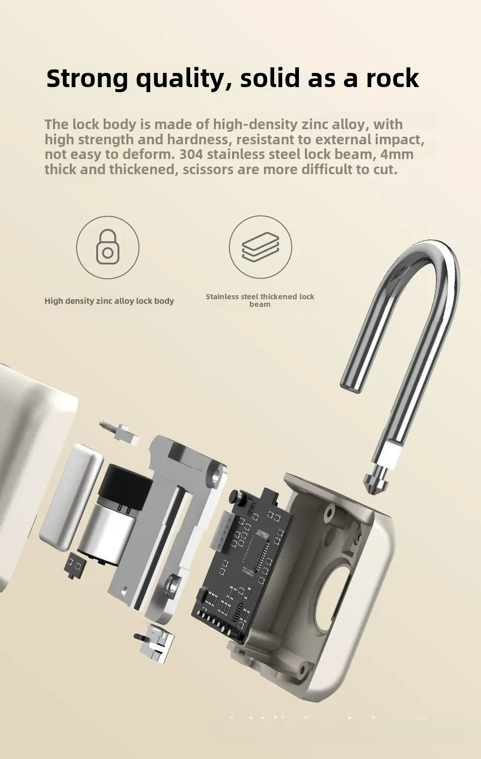 Intelligent Fingerprint Unlock Luggage Cabinet Lock Electronic Lock Head Dormitory Padlock High Security Travel Lock125