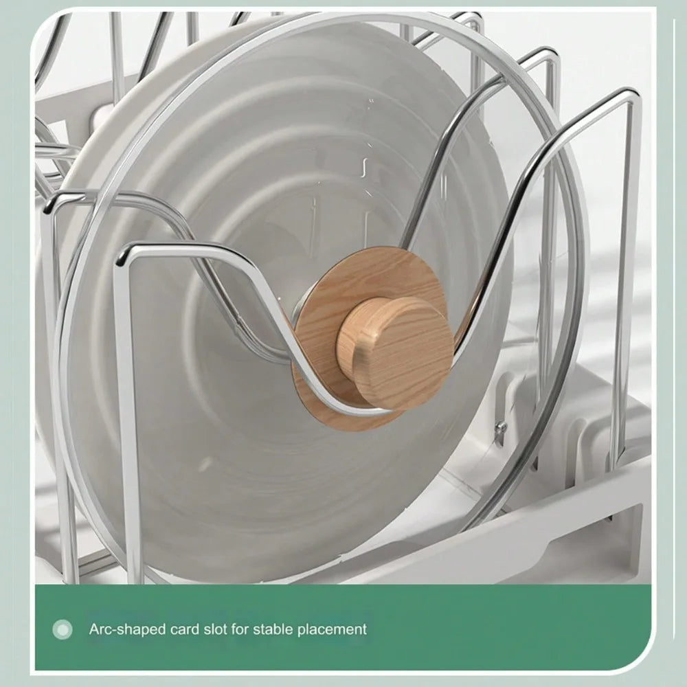 1pc Ultimate Kitchen Organizer Space-Saving Expandable Shelf With Pot Lid Holder Utensil Rack Pull-Out Drawer For Tidy Cooking
