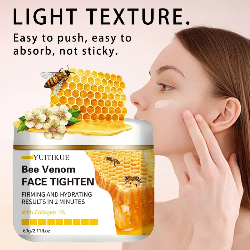 YUITIKUE Bee Venom Face Tighten Cream Collagen Anti Aging Moisturizing Firming Hydrating Skin Care