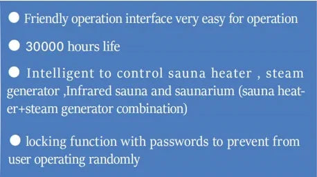 Oceanic real Touch screen controller high peormance for steam generator and sauna heater