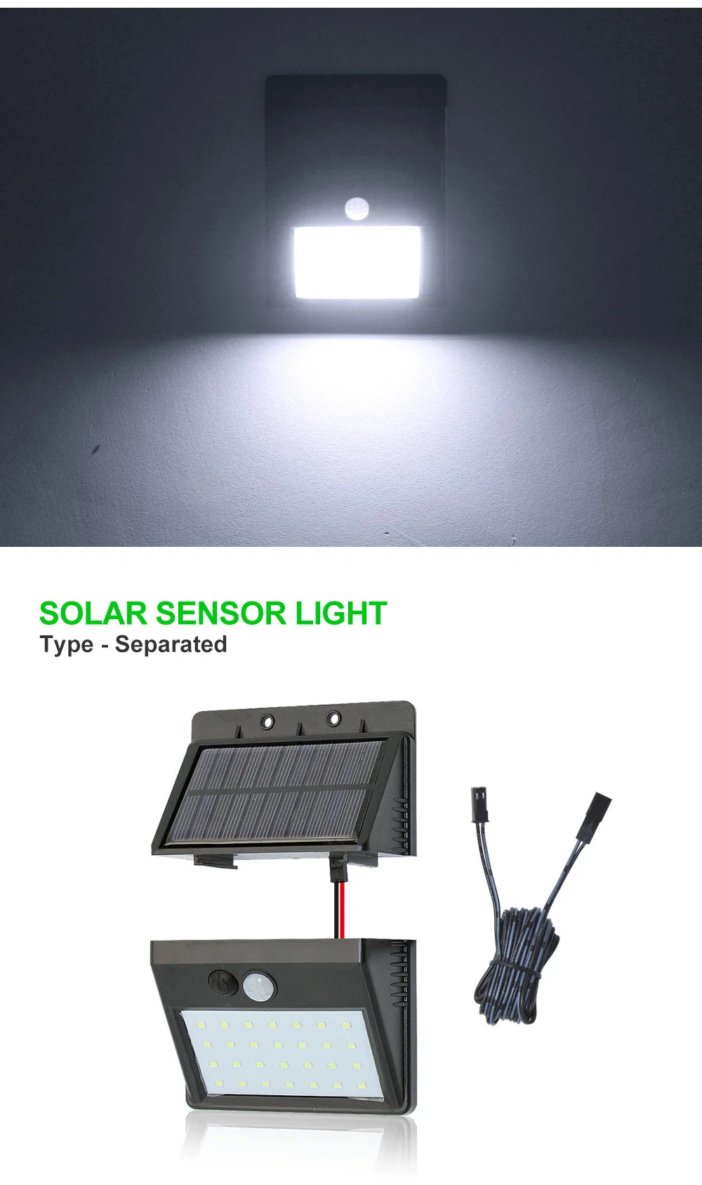 Solar LED Light Outdoor Waterproof PIR Motion Sensor Wall Lamp For Garden Fence Patio Sconce Emergency Lighting