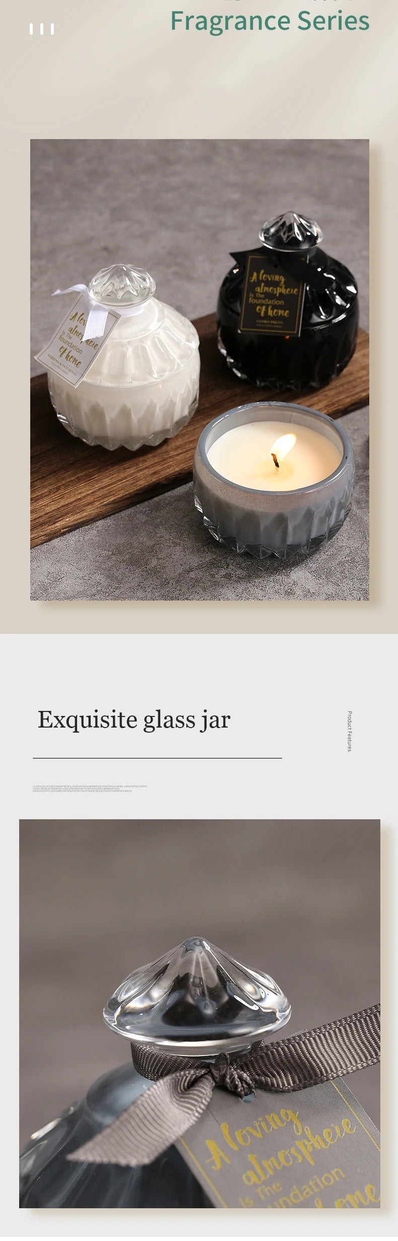 Ins Style Candy Glass Jar Scented Candle Essential Oils Soy Wax Candle Aromatherapy Home Decoration Birthday Xmas Gift