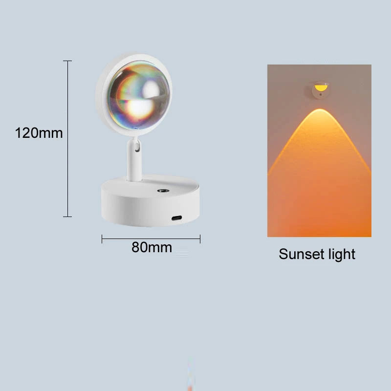 Wireless Sunset Lamp Night Light Projector Deoration Home Wall Lamp Kitchen Display Cabinet Cupboard Bedroom RV Reading Lamps