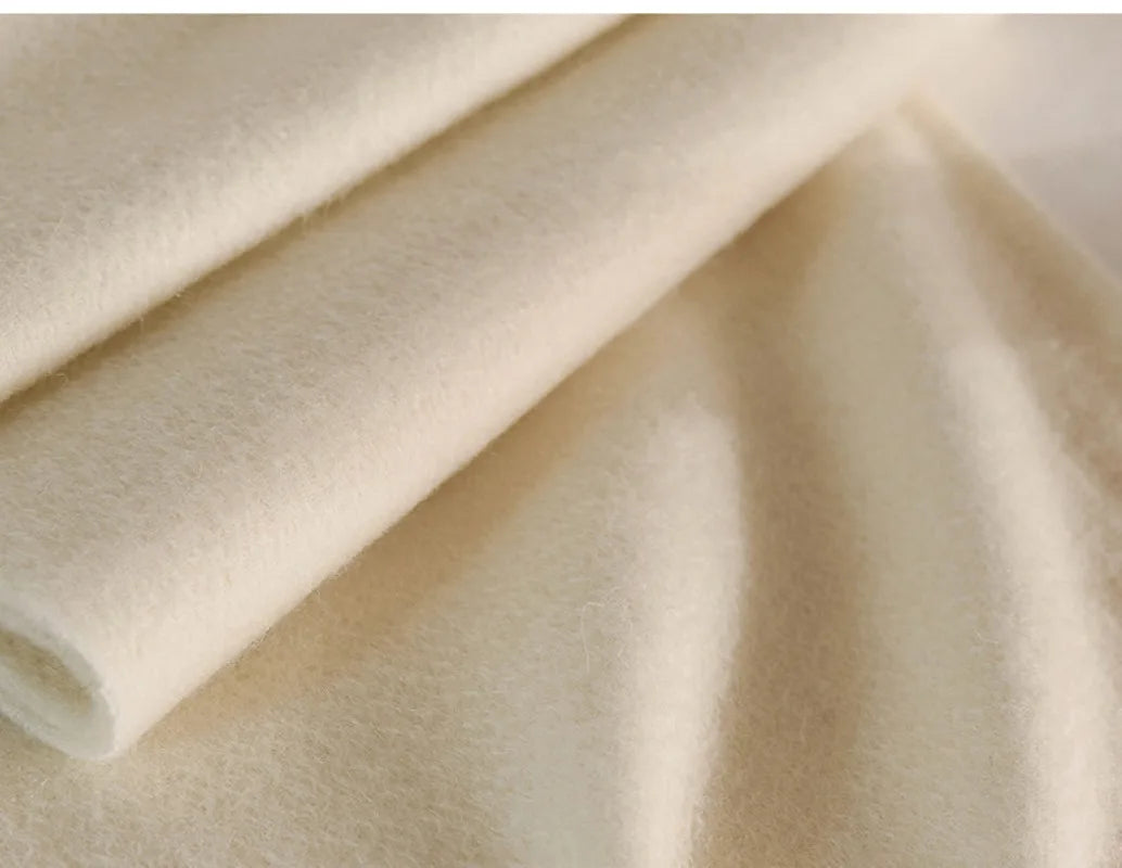 High Quality 100% Wool Muffler Classic Simple Solid Men Women Scarf Fall Winter Thick Casual Shawl Male Female Tassel Scarves