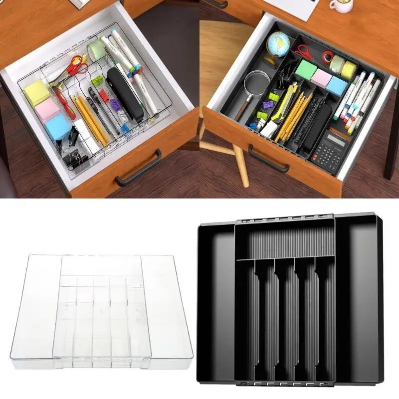 G6KF Effective Kitchen Drawer Cutlery Organizers Convenient Drawer Cutlery Storage Holder Case Space Saving Utensils Sorter