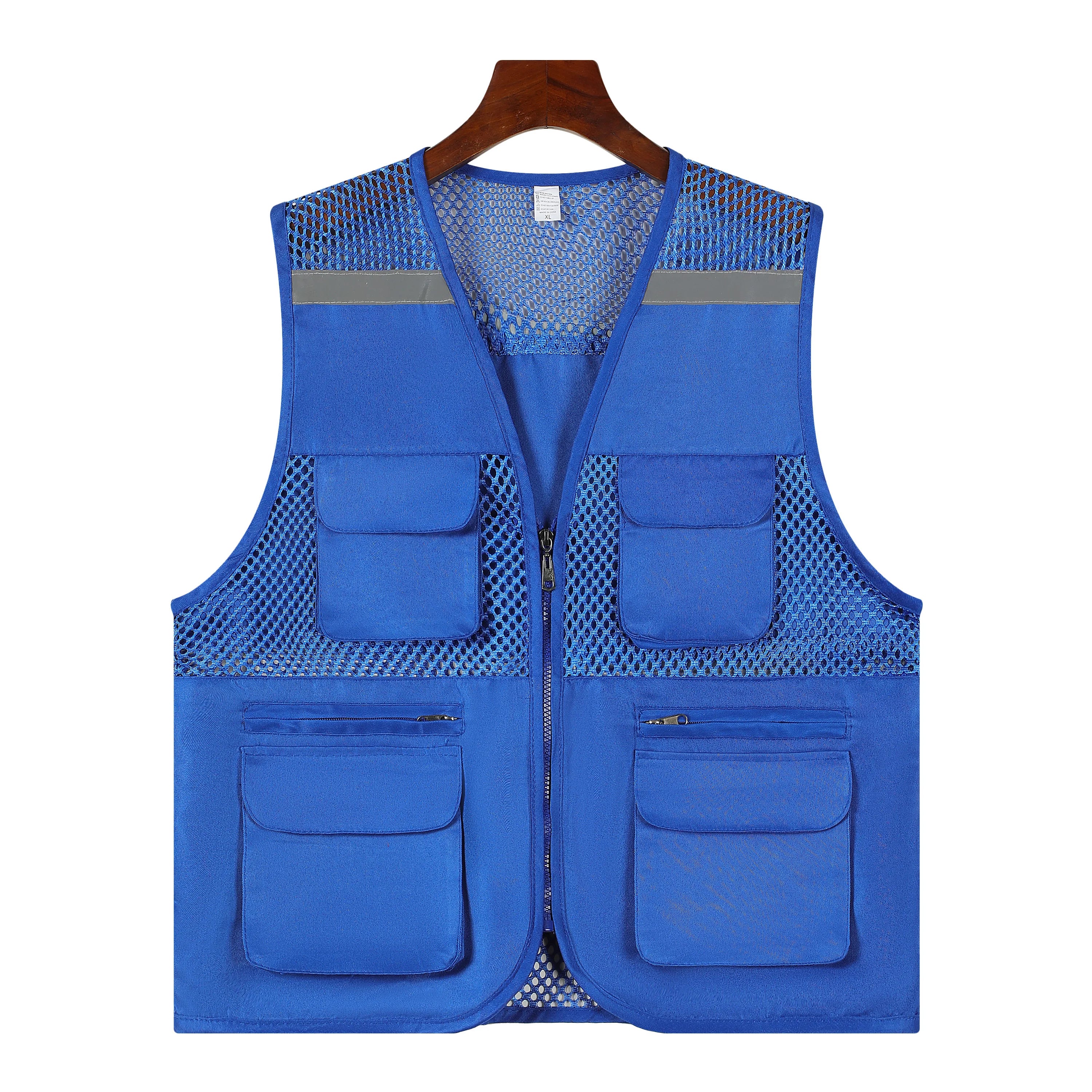 2026 Printing Logo Breathable Men's Summer Mesh Vest Photography Work Multi-Pockets Outdoors Journalist's Vest Sleeveless Vest