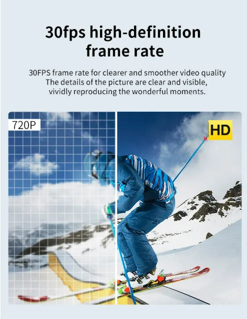 Mini HD Action Camera1.54-inch Screen Ultra-Long Battery Life Portable for Motorcycle Bicycle Off-Road & Outdoor Audio Recording