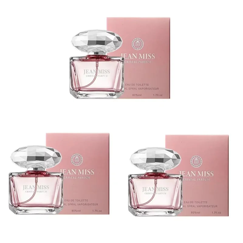 Luxury JEAN MISS Perfume for Women, Elegant Teardrop Bottle with Crystal Diamond Cap, Romantic Floral Long Lasting Eau de Parfum