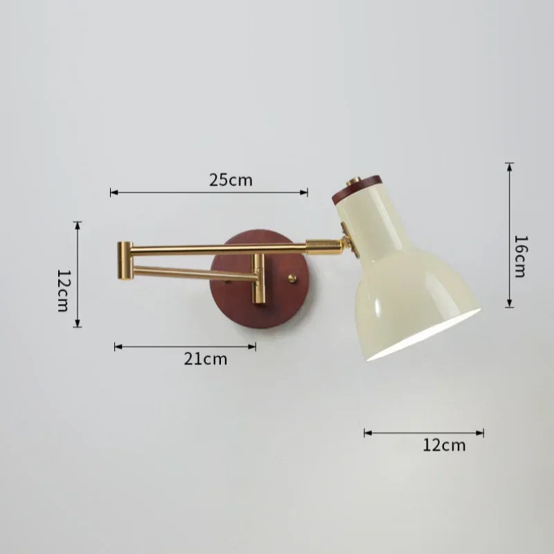 LED Bedroom Bedside Wall Lamp Swing Arm Wall Light Folding Telescopic Study Reading Lamp Study Decor Sconce Lighting