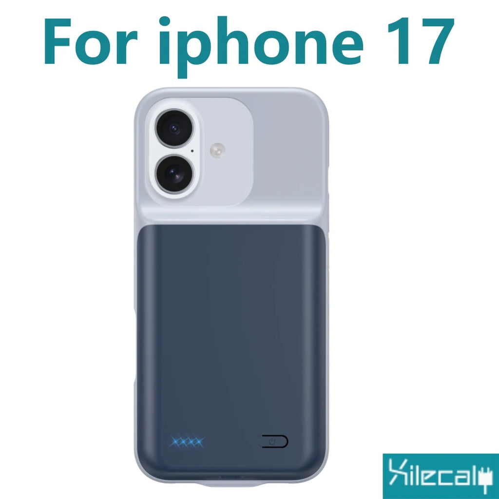 Xilecaly Smart Battery Charger Case For iphone 17 Pro Max Battery Pack Power Bank External Charging Cover For iphone Air 17Air
