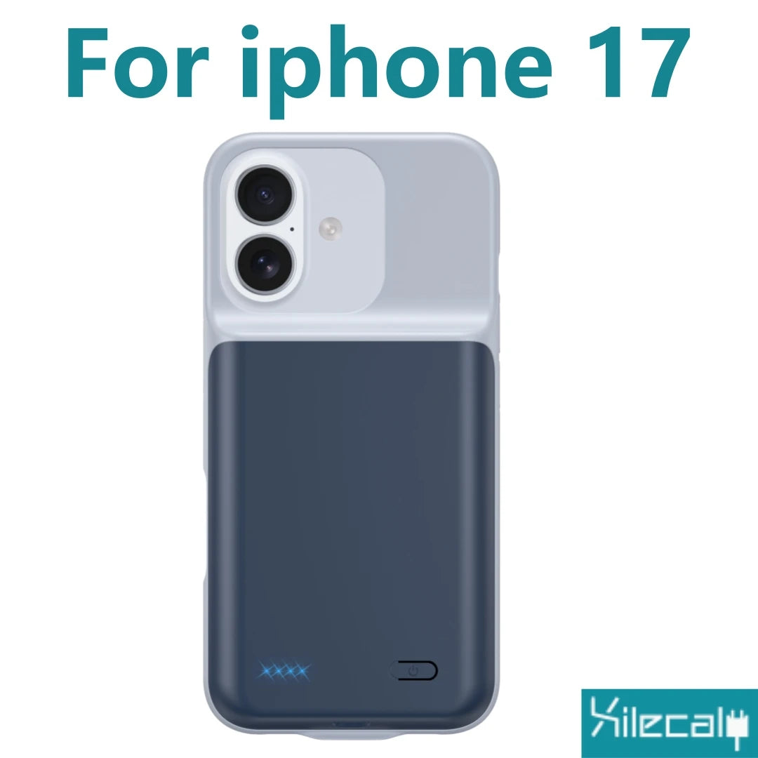 Xilecaly Smart Battery Charger Case For iphone 17 Pro Max Battery Pack Power Bank External Charging Cover For iphone Air 17Air