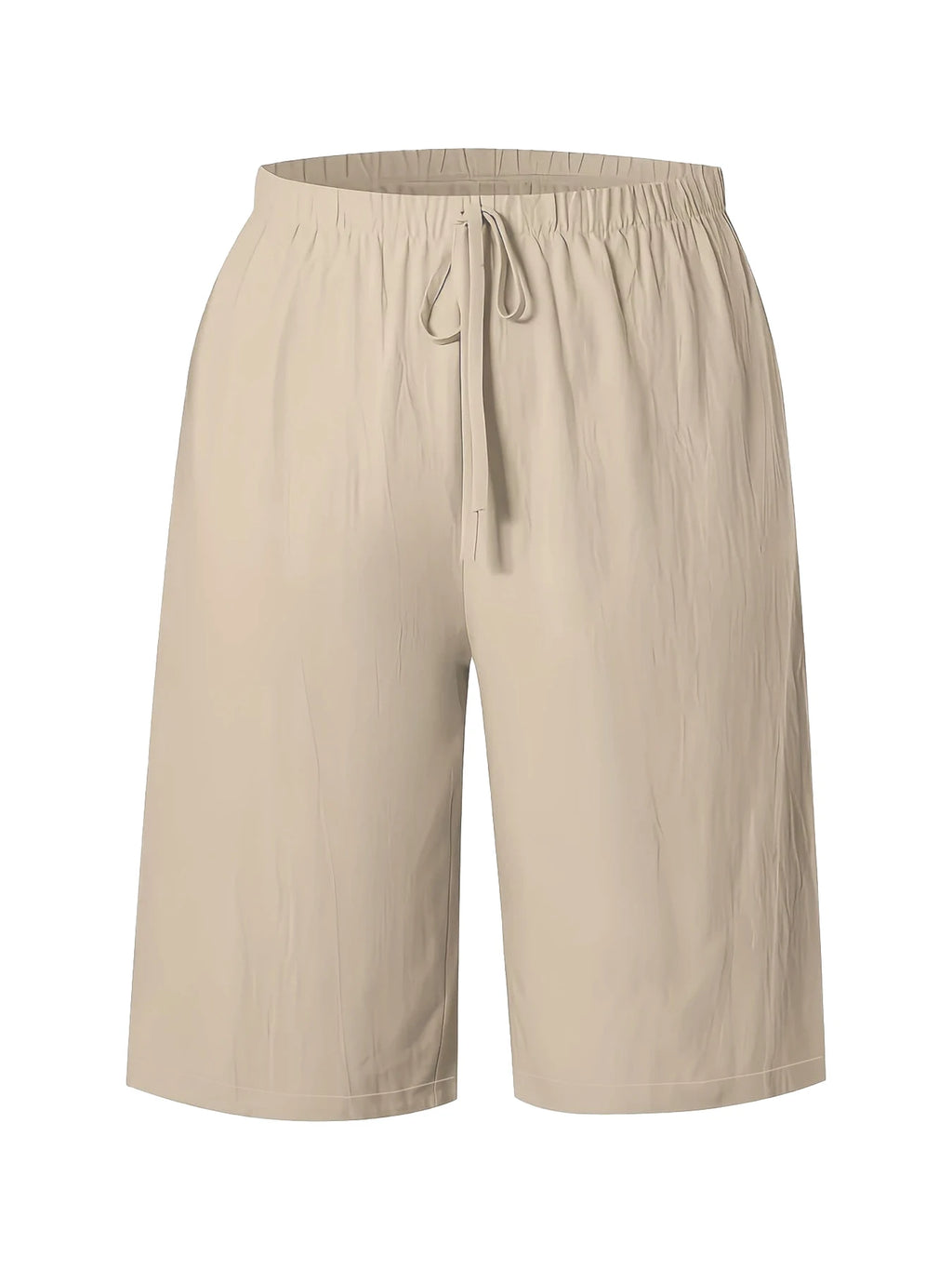 Women's Elastic Waist Drawstrings Casual Wide Leg Knee Length Pants‌
