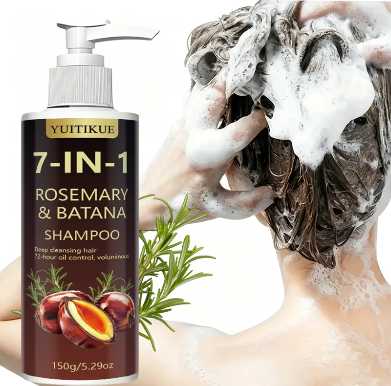 YUITIKUE 7‑IN‑1 Rosemary & Batana Shampoo 150g Deep Clean Scalp 72H Oil Control Volumizing Refreshing Hair Care Shampoo