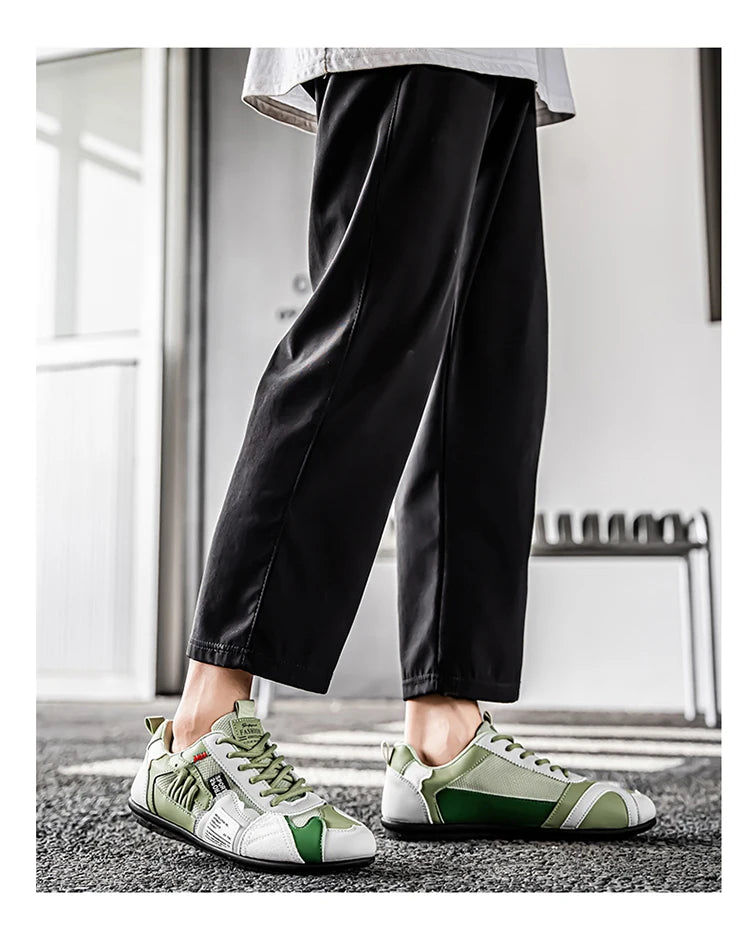 Men's Trendy Black and Gray Color-Blocked Mesh Breathable Casual Sports Shoes, Summer Thin Retro Forrest Gump Shoes, Lightweight Soft-Soled Shock-Absorbing Non-Slip Versatile Wear-Resistant Men's Shoes
