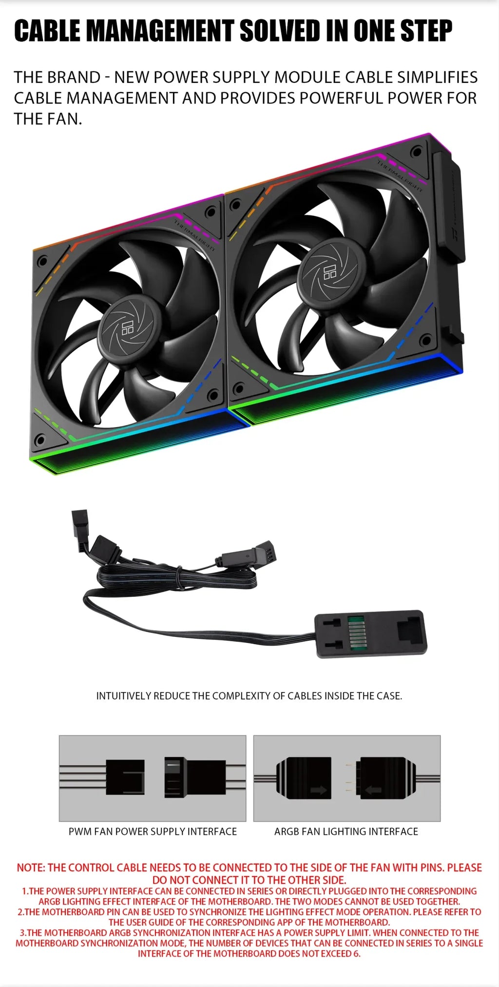 Thermalright TL-M12Q X2 120mm PC Case Cooling Fans, Daisy-Chain | 2000RPM | High Airflow | ARGB | Dual Infinity Mirrors Lighting