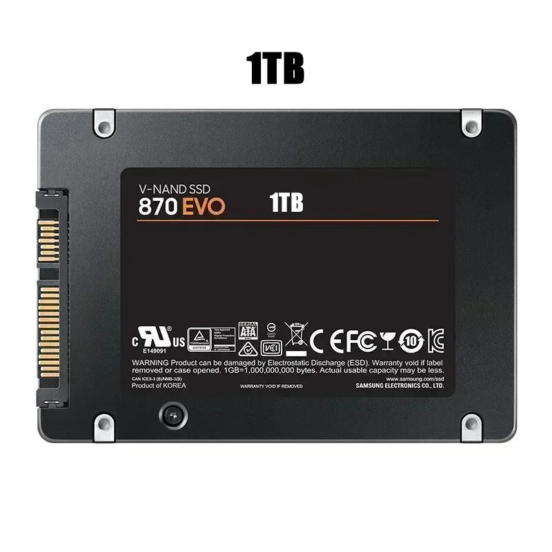 870 EVO SSD Solid State Disk 1TB/2TB/4TB Internal Hard Drive Sata3 2.5 Inch for Laptop Microcomputer Desktop