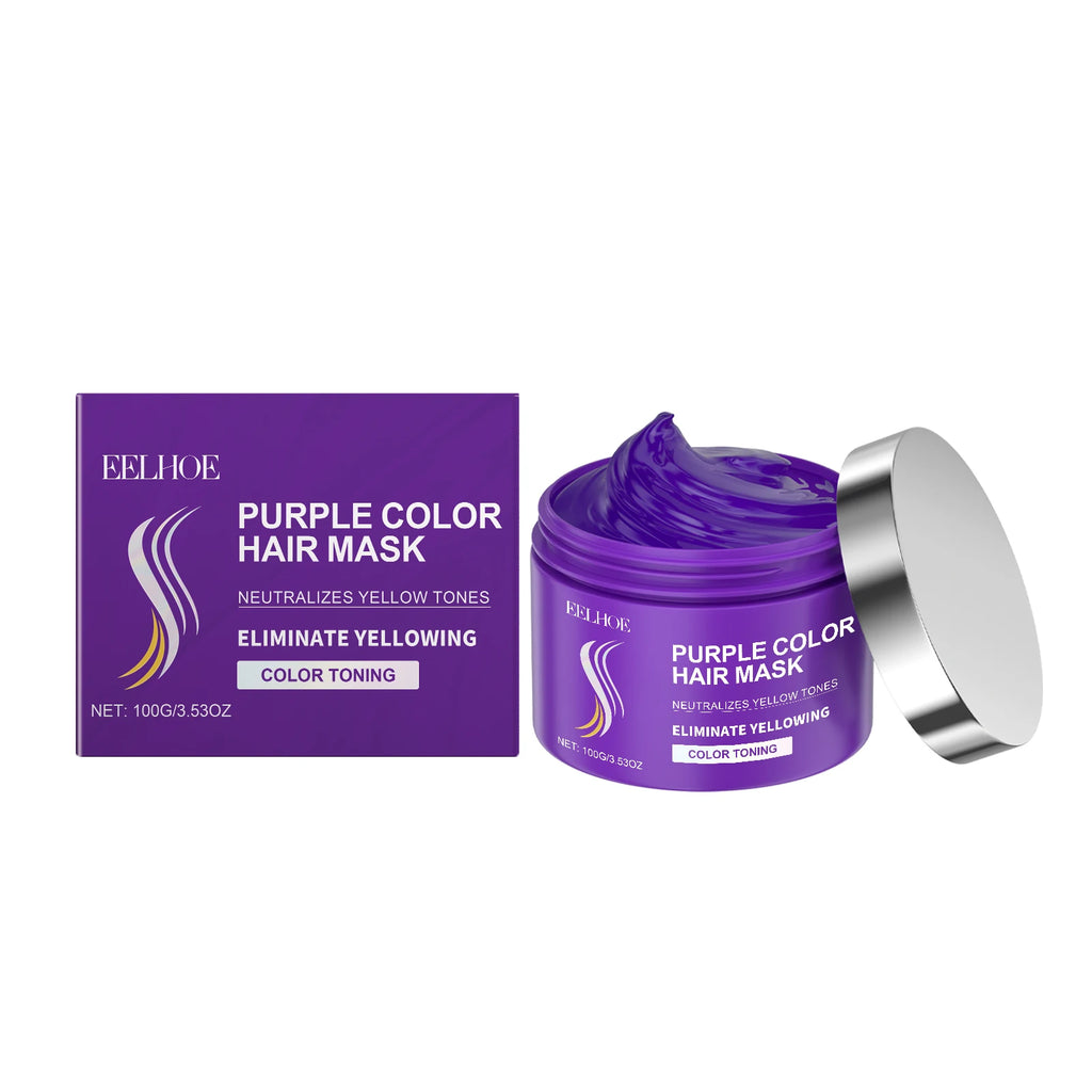 Purple Shampoo for Blonde Hair Eliminate Yellowing Bleached Silver Anti-Fading Purple Hair Mask Conditioner Essential Oil Set