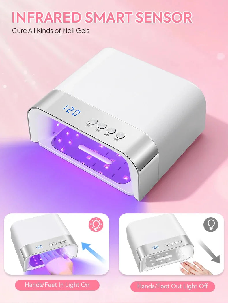 DianaBeauty UV Nail Lamp Portable Nail Dryer with 4 Timer Settings Professional Manicure Lamp with Smart Sensor Nail Tools