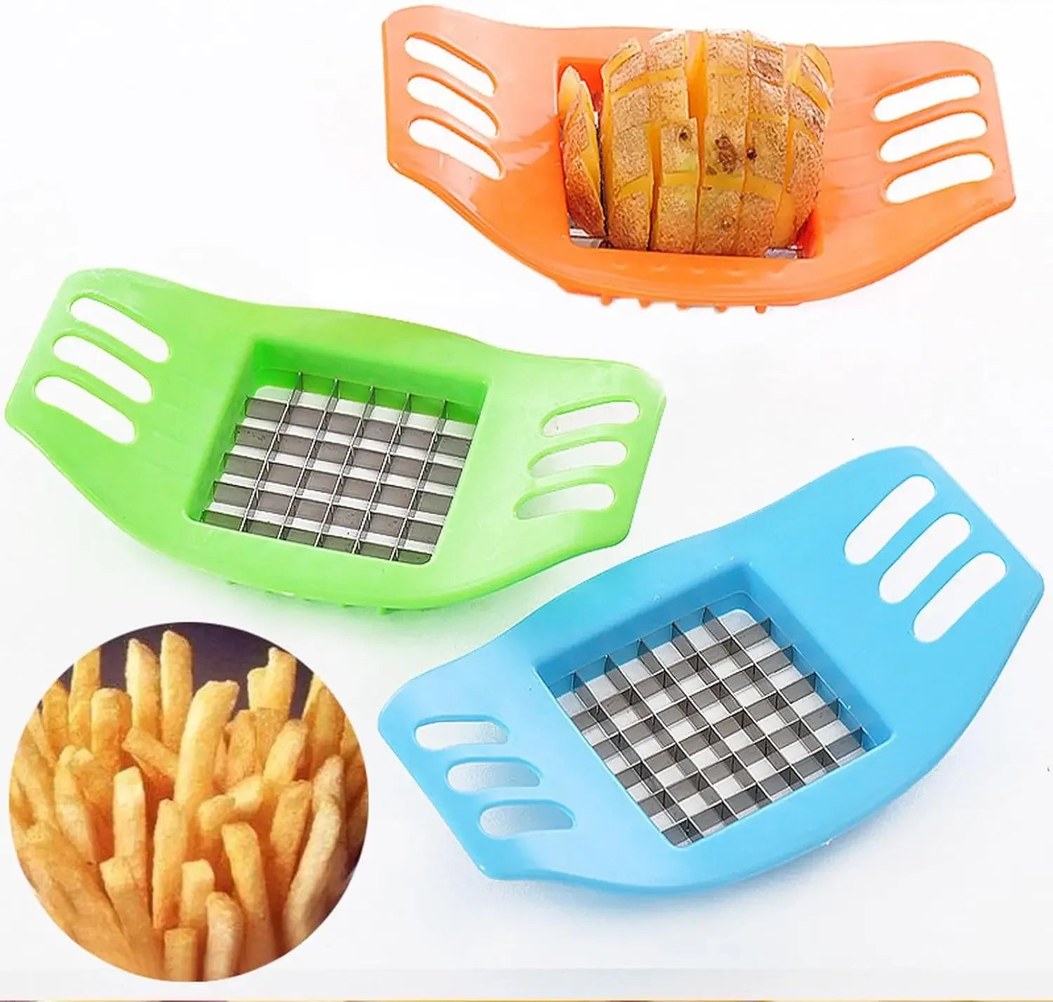 Multifunctional Potato Slicer Cutter Chopper, French Fries Maker Vegetable Fruit Cutting Tool Home Kitchen Gadgets Accessories
